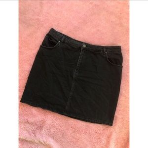 ASOS Curve black denim high waisted jean skirt